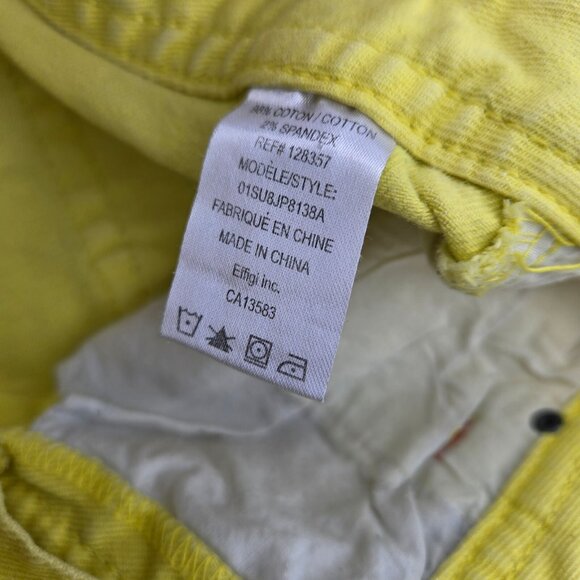 Y2K Bright Yellow Capri Jeans Size 9 Emo Mcbling Cyber Rave 2000s Colorful Denim - Picture 10 of 10